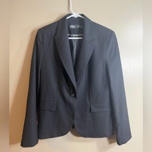 Zara Black Tailored Blazer Women’s Size 8 EUR 40 Single Button Career Jacket
